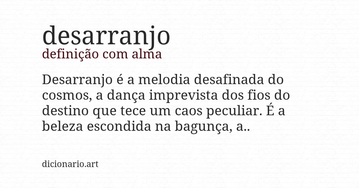 Definição com alma de desarranjo