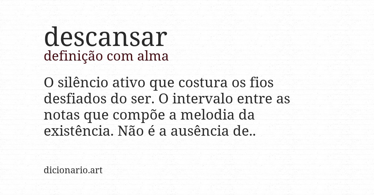 Definição com alma de descansar