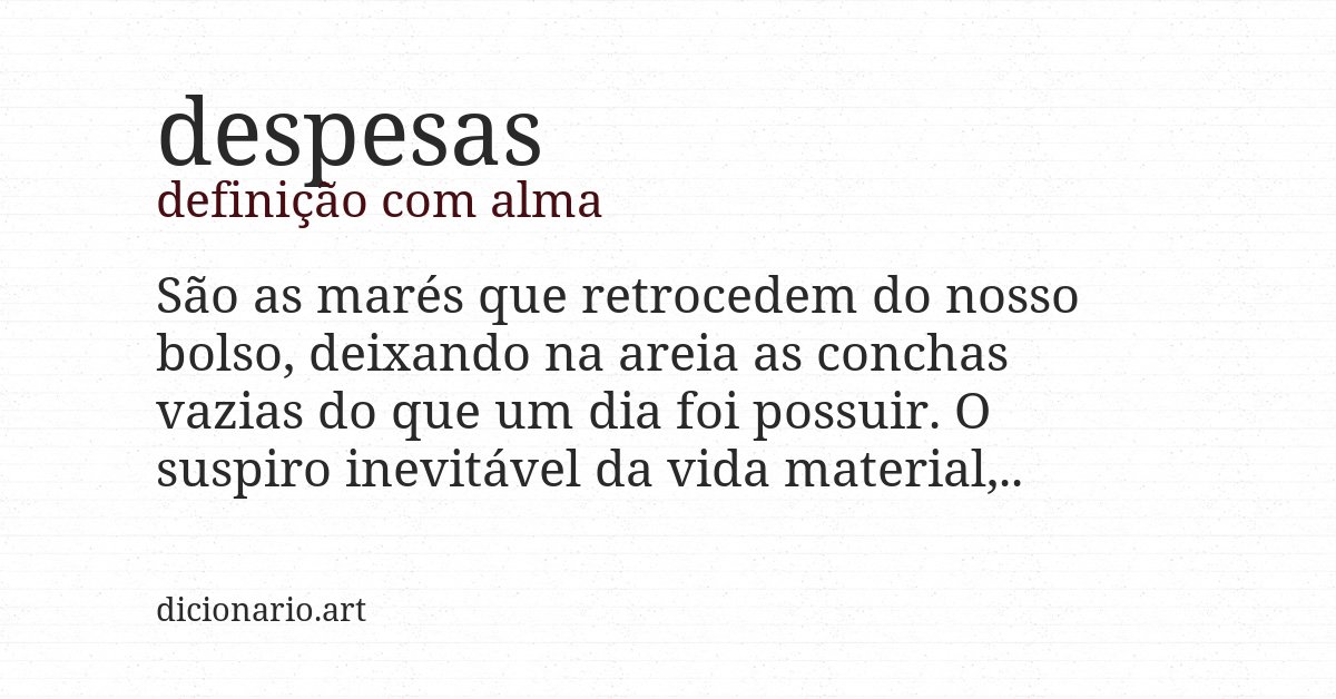 Definição com alma de despesas