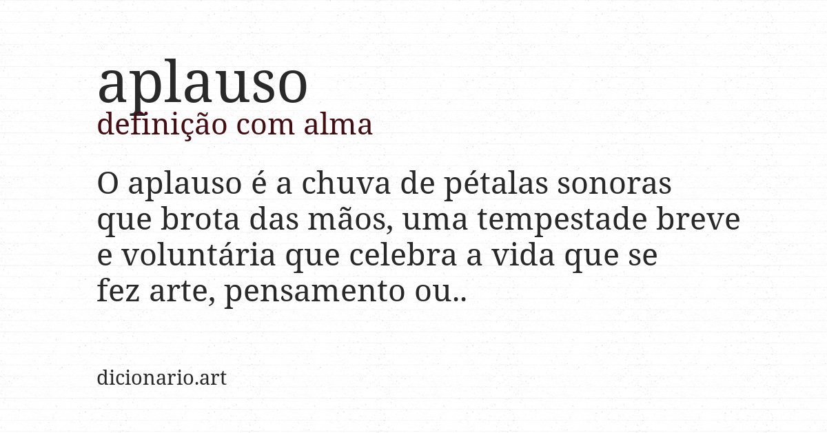 Definição com alma de aplauso