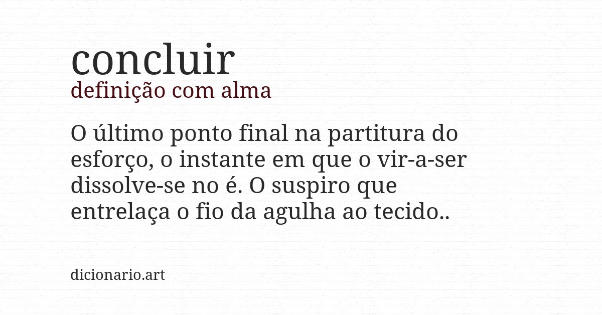 Definição com alma de concluir