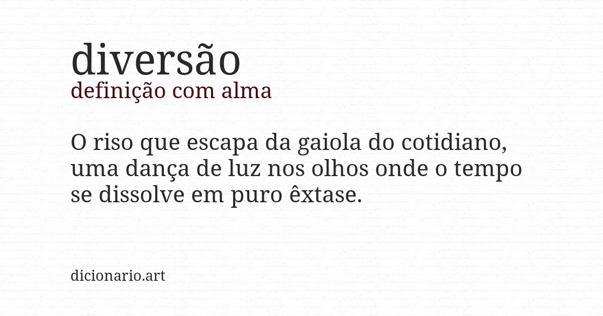 Definição com alma de diversão