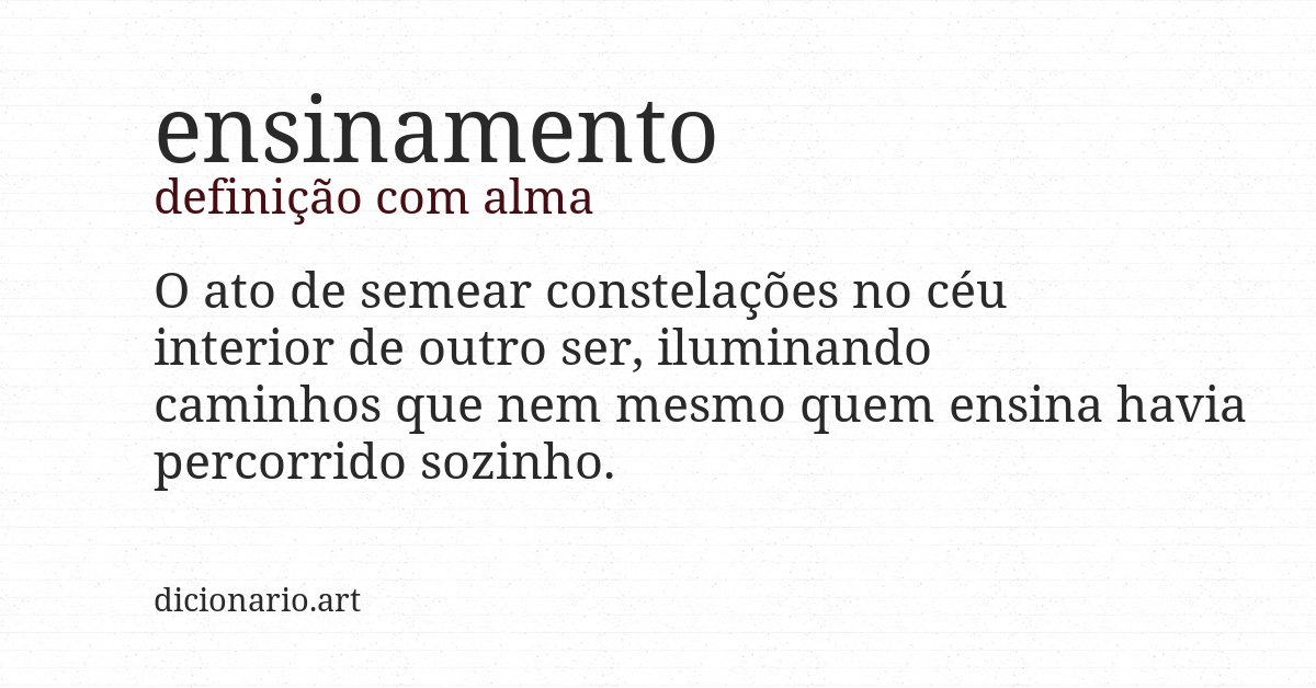 Definição com alma de ensinamento