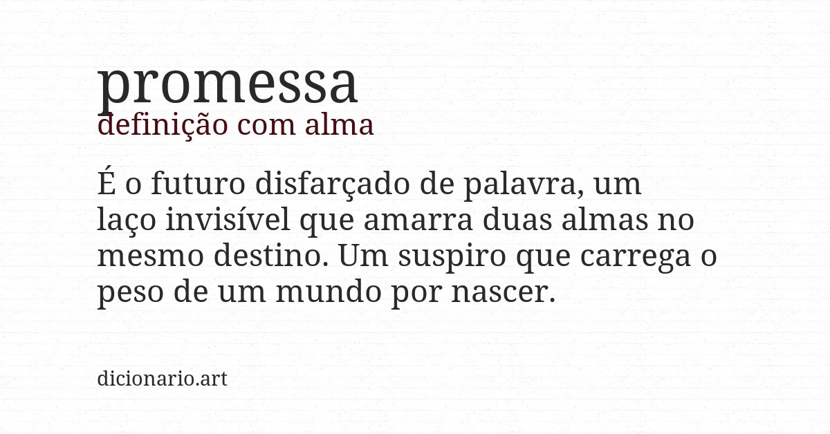 Definição com alma de promessa