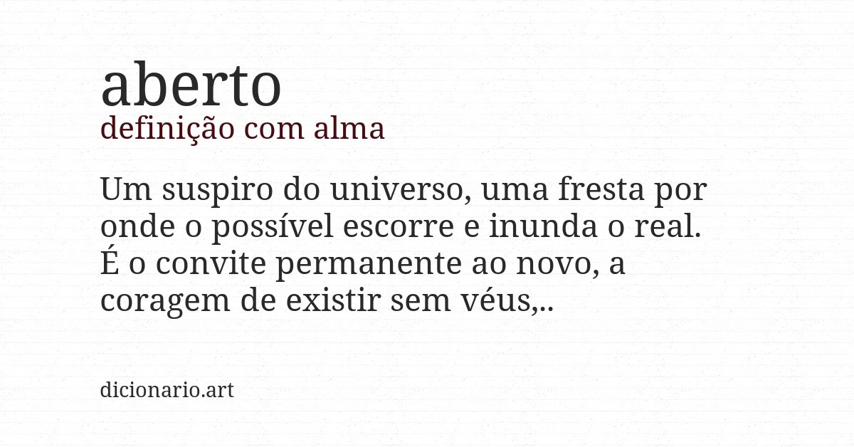 Definição com alma de aberto