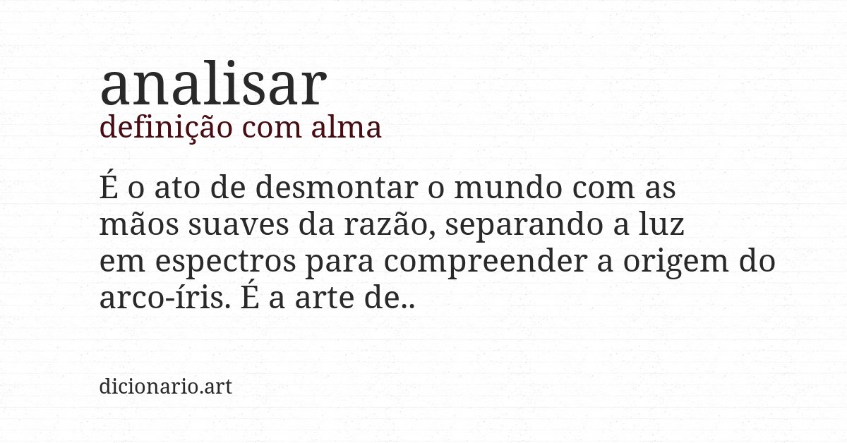 Definição com alma de analisar