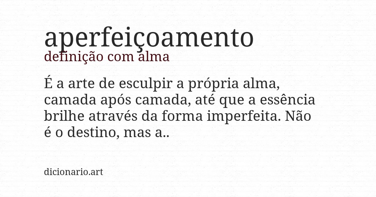Definição com alma de aperfeiçoamento