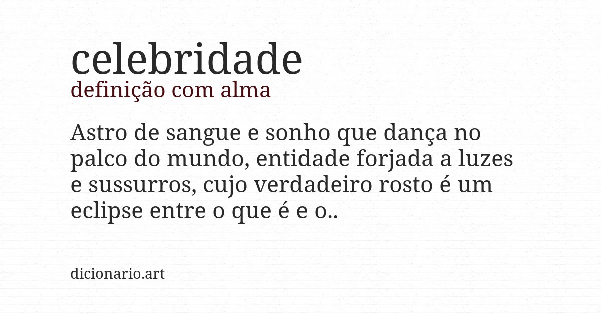 Definição com alma de celebridade