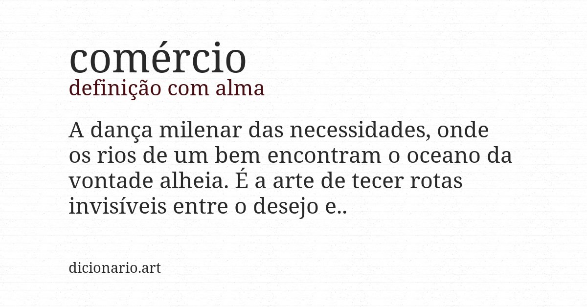 Definição com alma de comércio