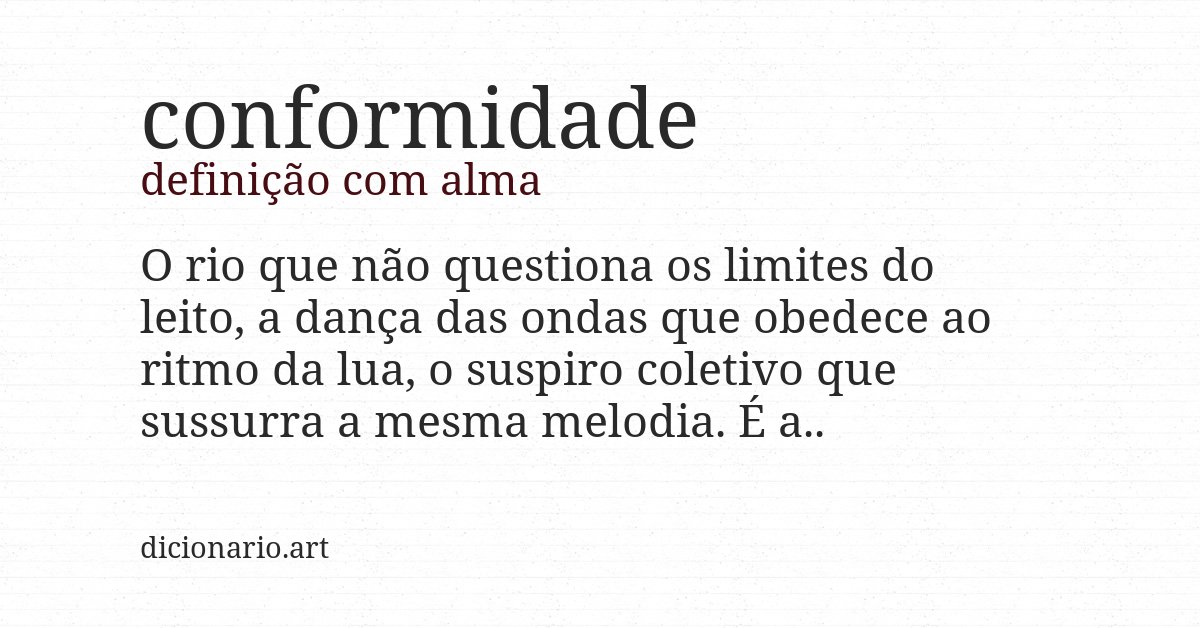 Definição com alma de conformidade