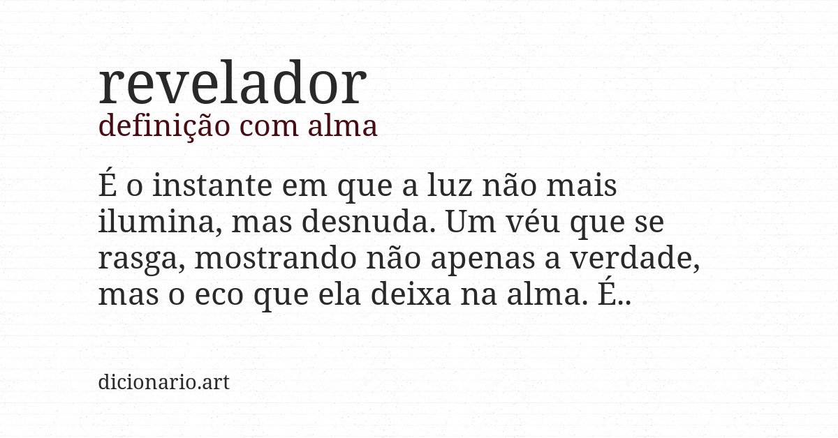 Definição com alma de revelador