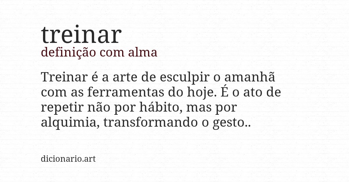 Definição com alma de treinar