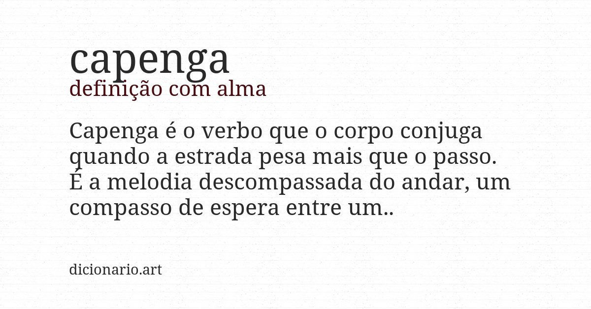 Definição com alma de capenga