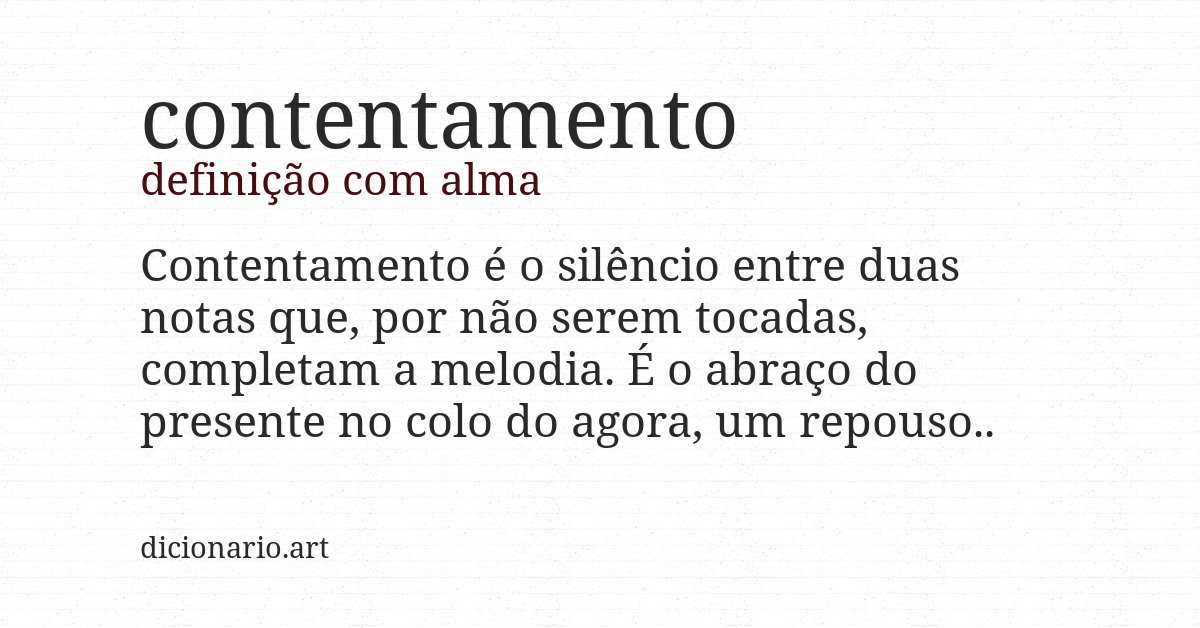 Definição com alma de contentamento