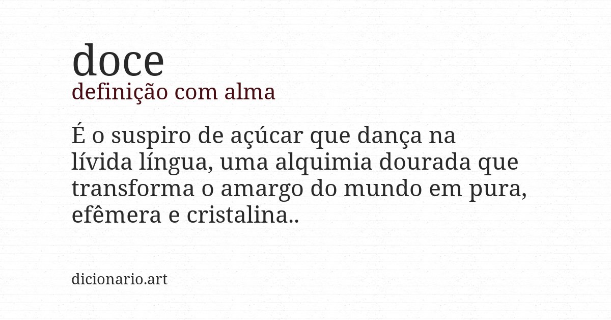 Definição com alma de doce