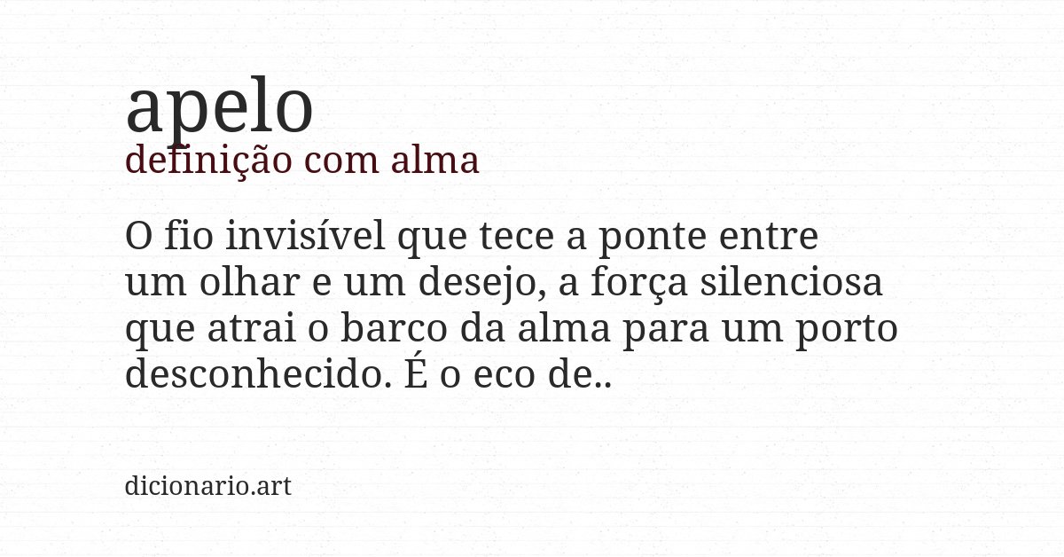 Definição com alma de apelo