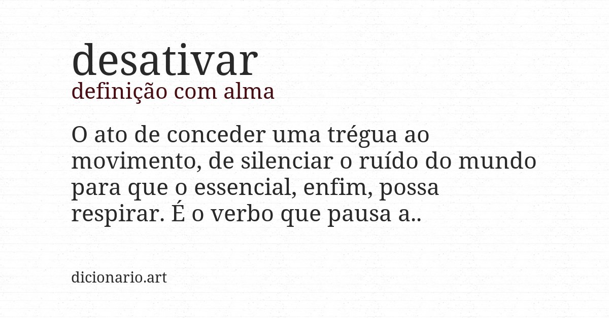 Definição com alma de desativar