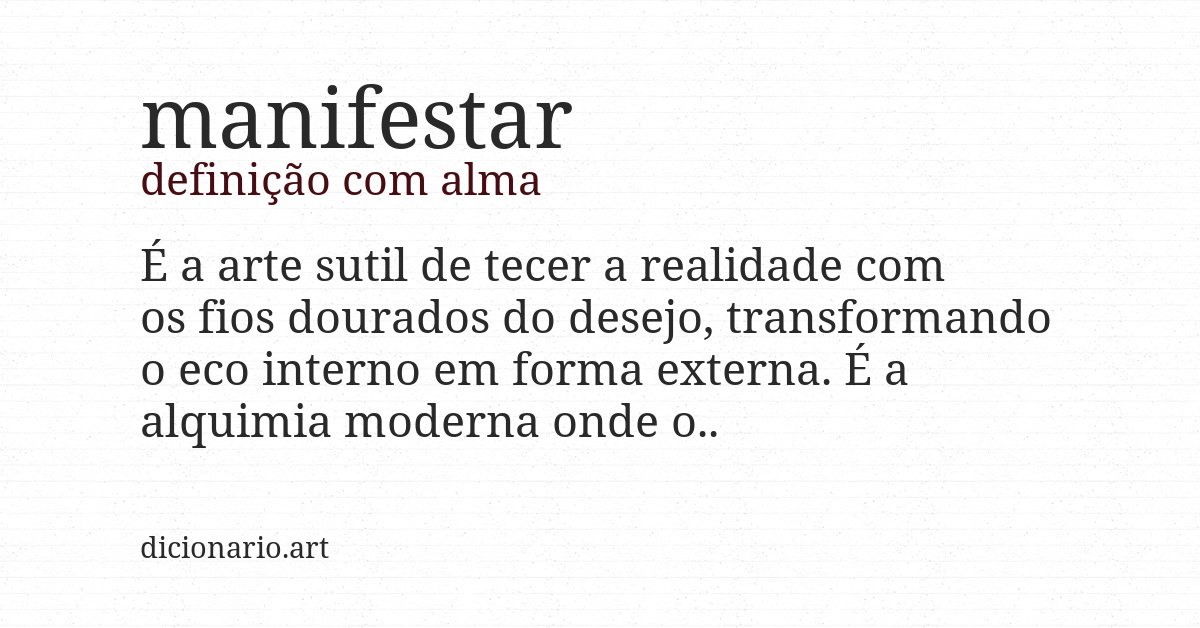 Definição com alma de manifestar