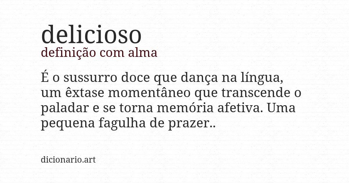 Definição com alma de delicioso