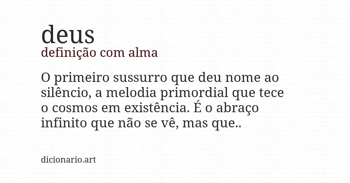 Definição com alma de deus