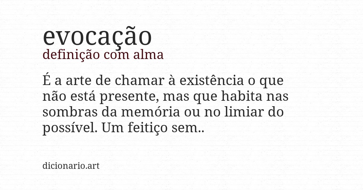 Definição com alma de evocação