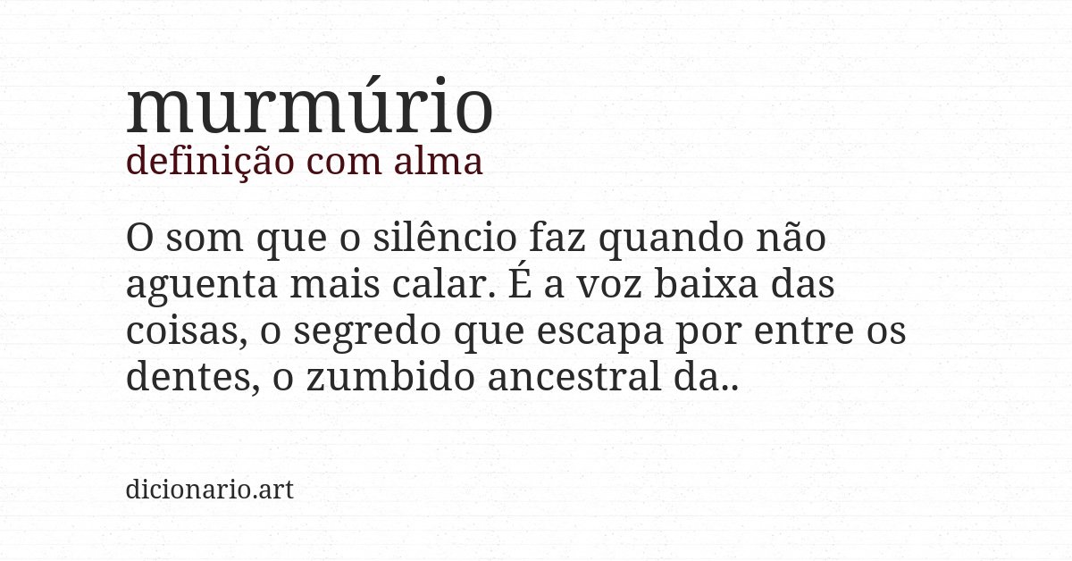 Definição com alma de murmúrio