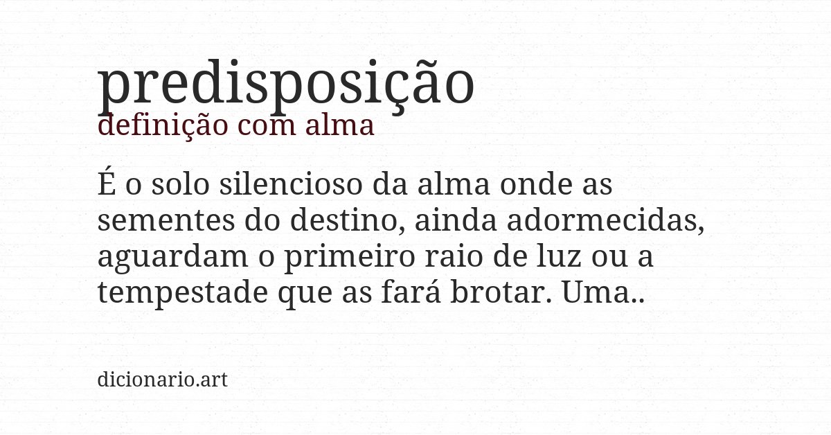 Definição com alma de predisposição