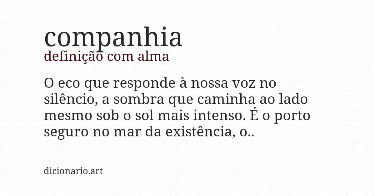 Definição com alma de companhia