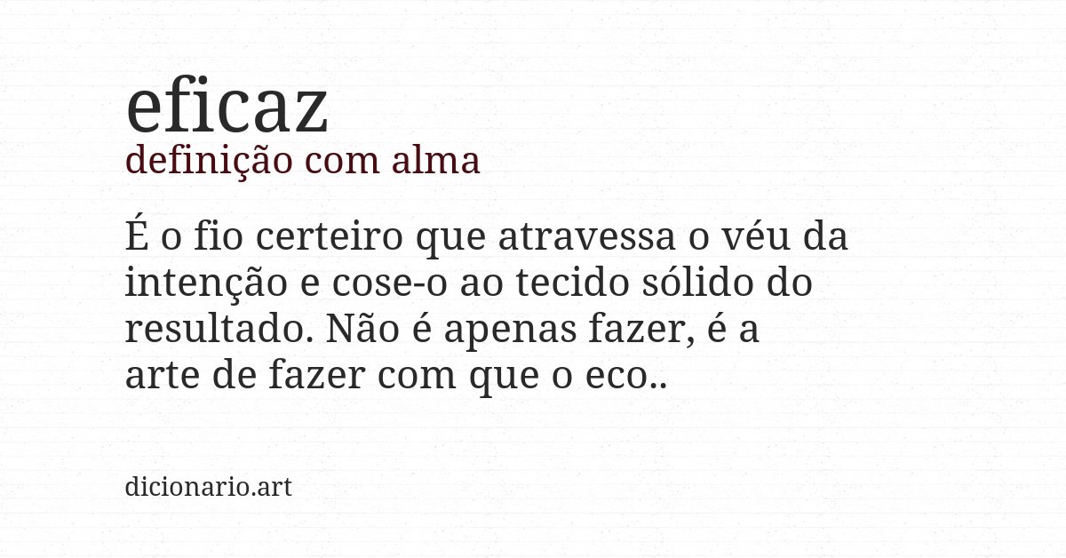 Definição com alma de eficaz