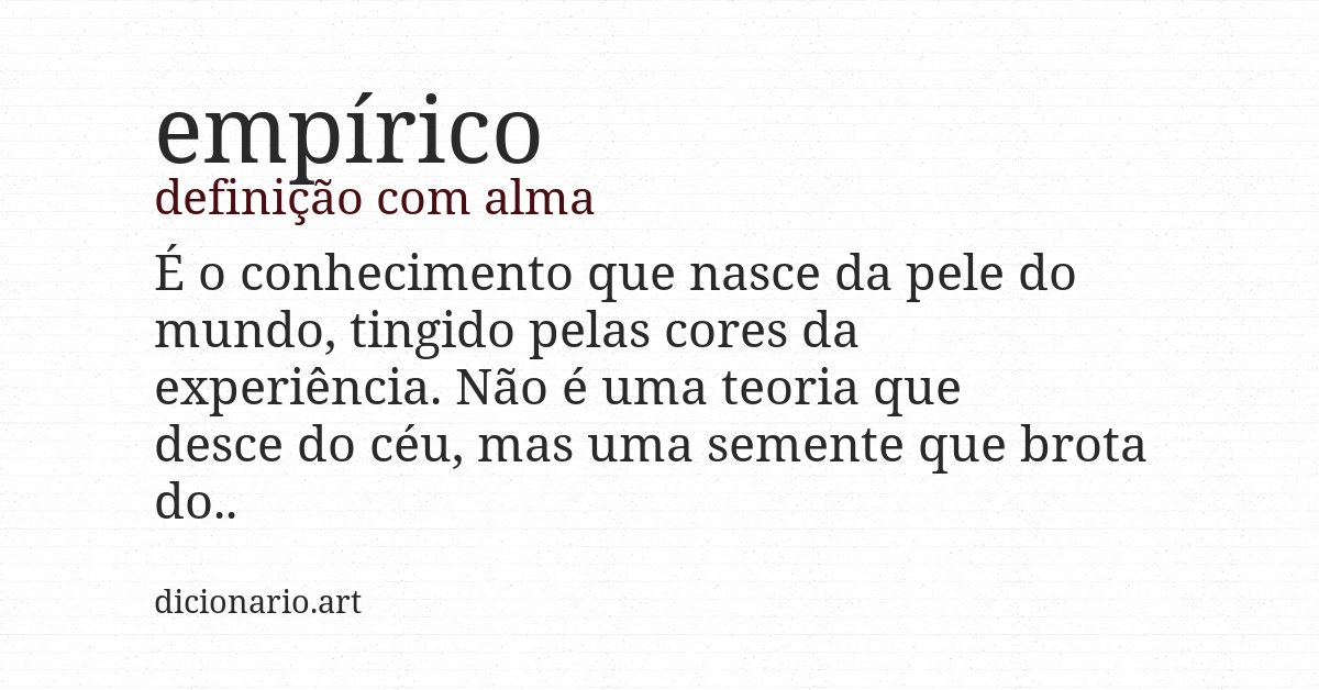 Definição com alma de empírico