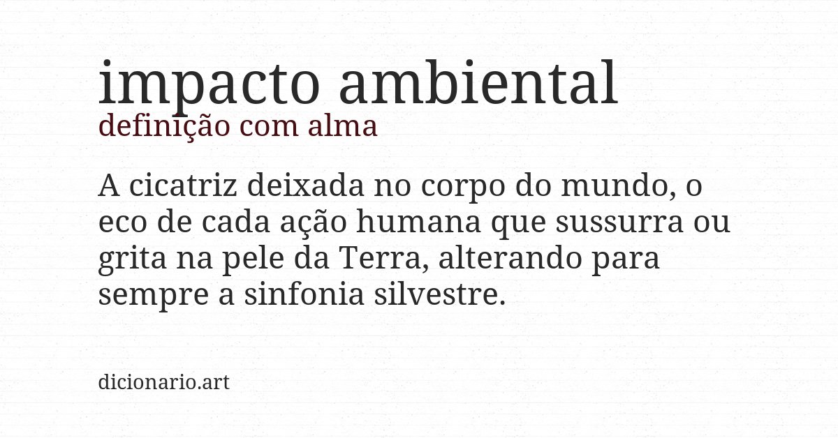 Definição com alma de impacto ambiental