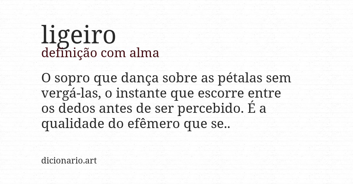 Definição com alma de ligeiro