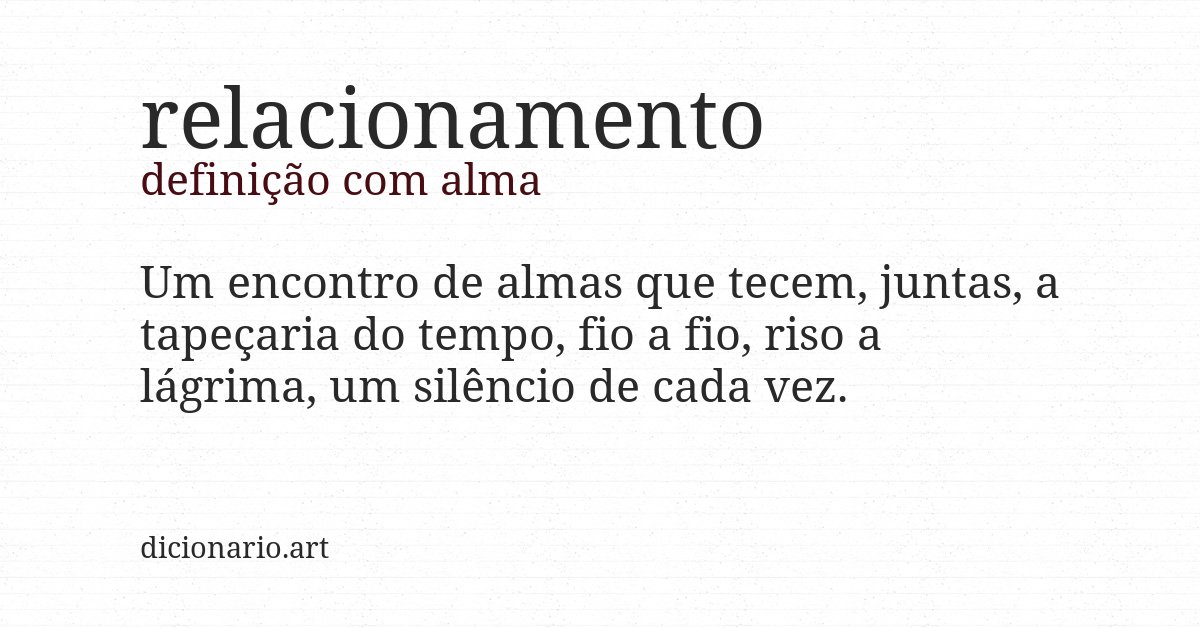 Definição com alma de relacionamento