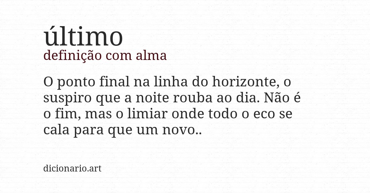 Definição com alma de último