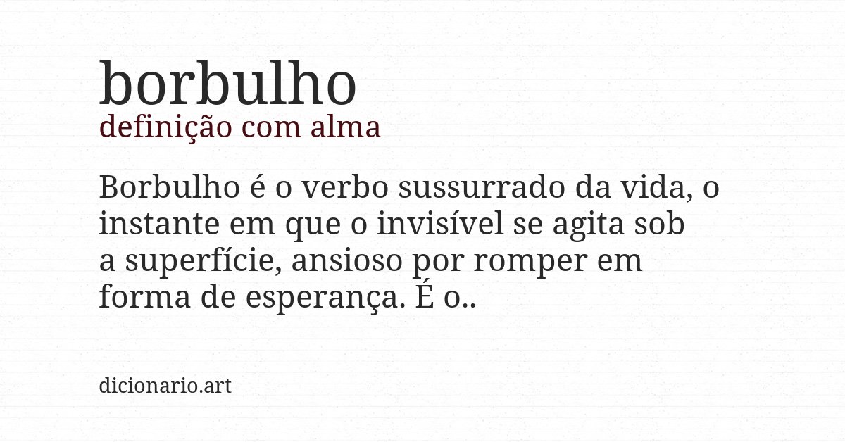 Definição com alma de borbulho