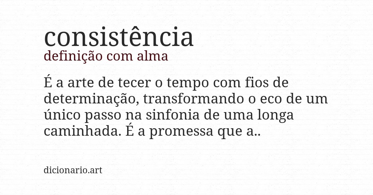 Definição com alma de consistência