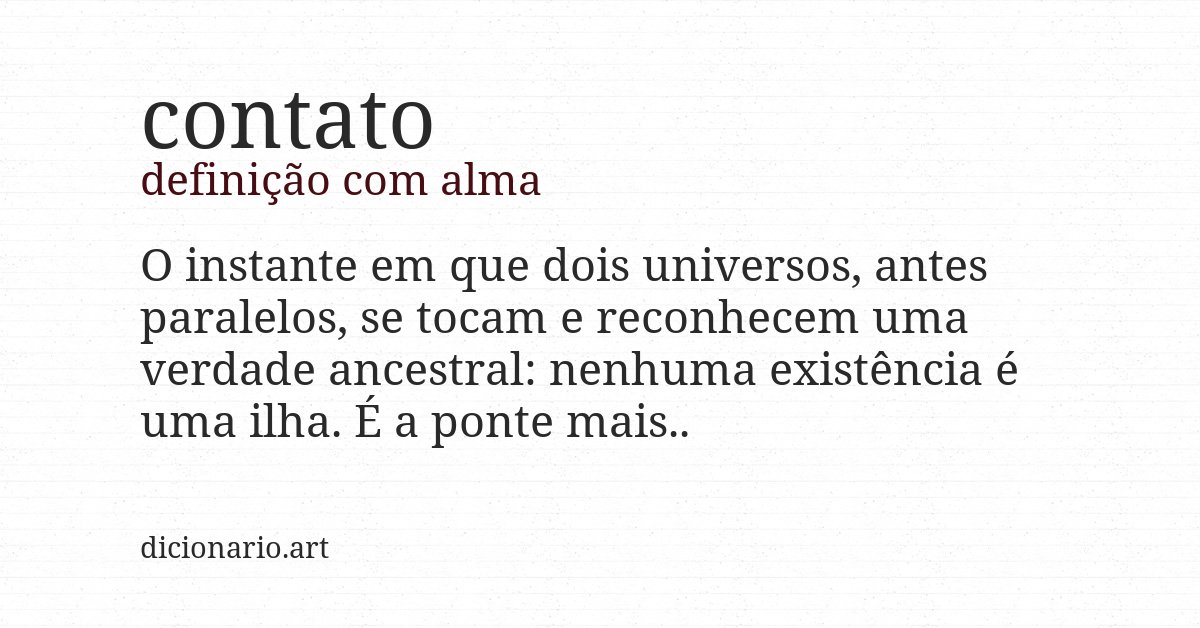 Definição com alma de contato