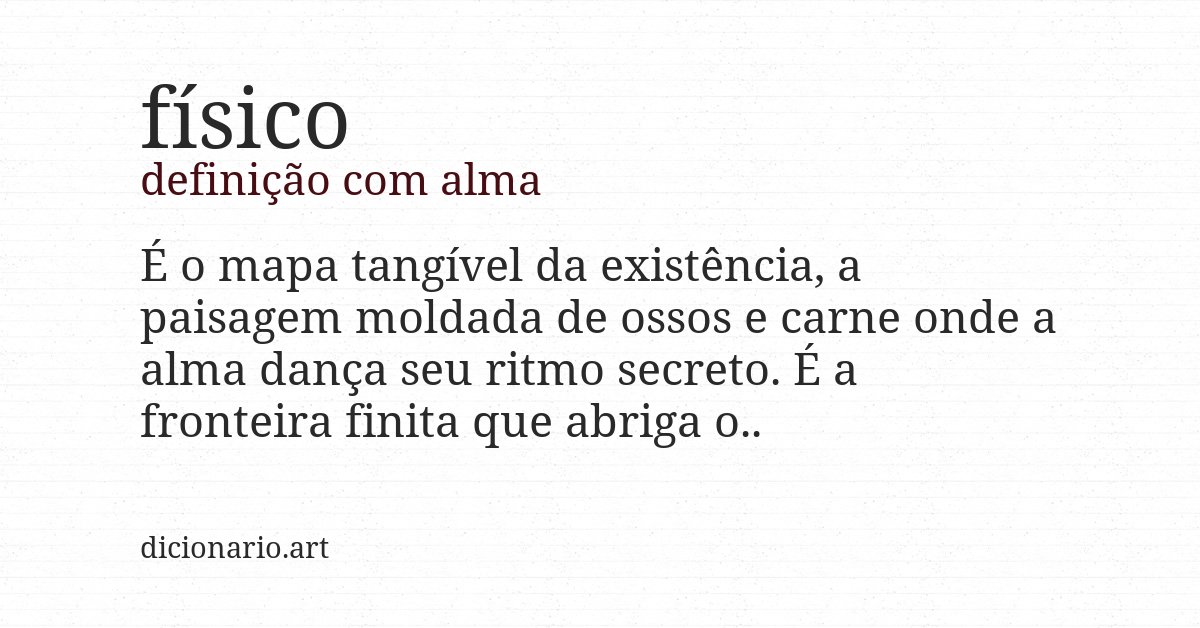 Definição com alma de físico