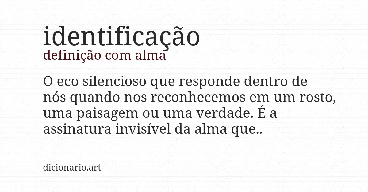 Definição com alma de identificação