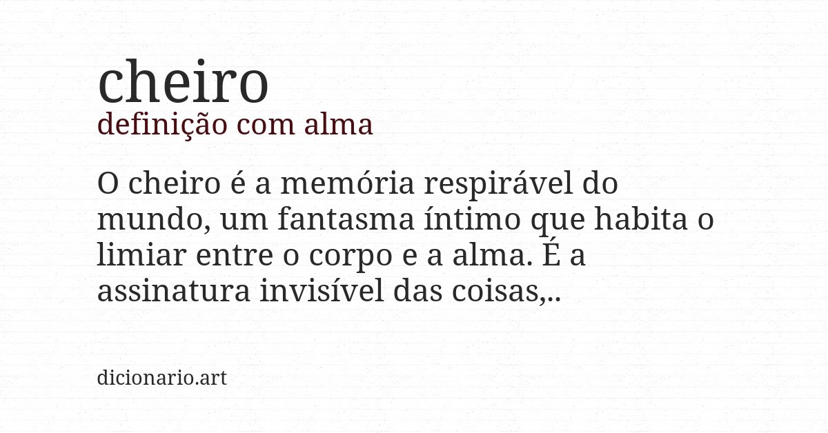 Definição com alma de cheiro