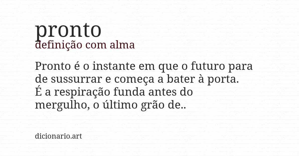 Definição com alma de pronto