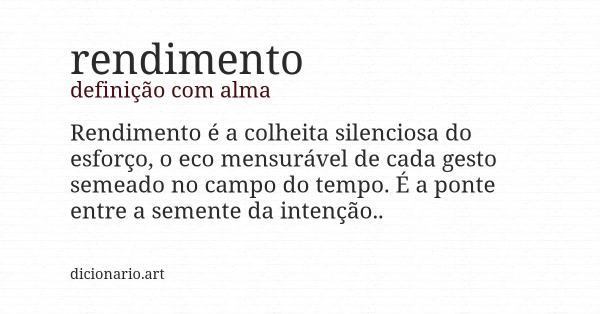 Definição com alma de rendimento