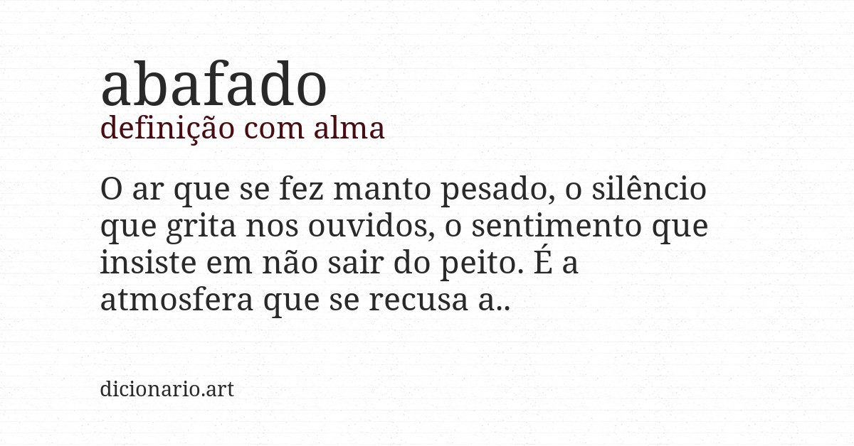 Definição com alma de abafado