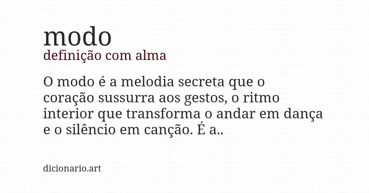 Definição com alma de modo