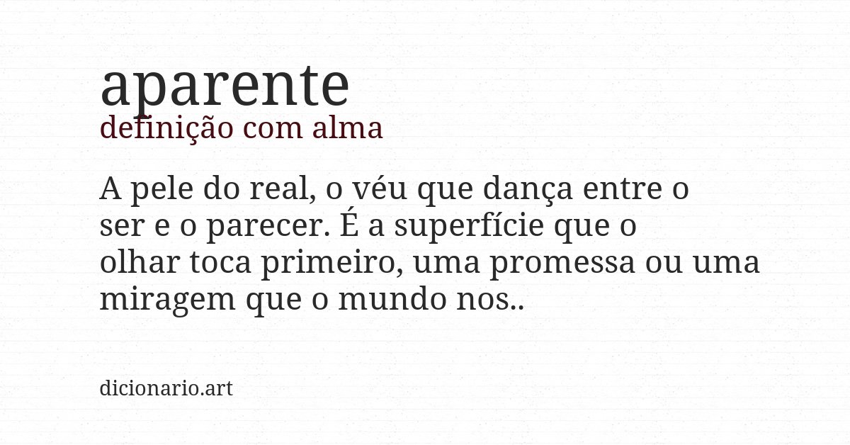 Definição com alma de aparente