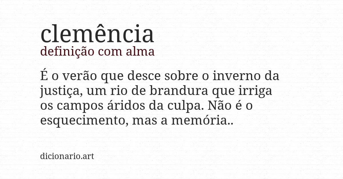 Definição com alma de clemência