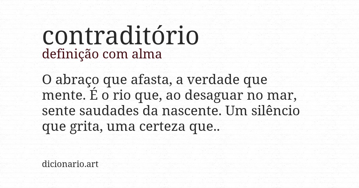 Definição com alma de contraditório