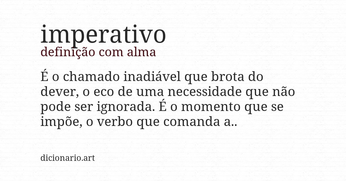 Definição com alma de imperativo