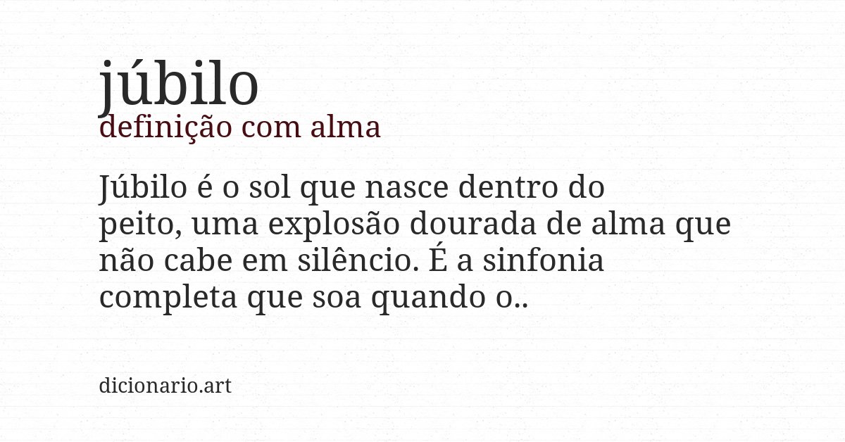 Definição com alma de júbilo