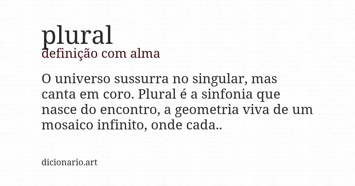 Definição com alma de plural
